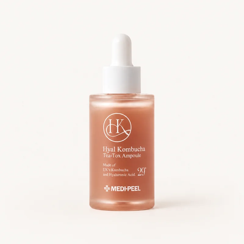 MEDIPEEL Hyal Kombucha Tea-Tox Ampoule 50 мл — відновлювальна сироватка з комбучею та церамідами