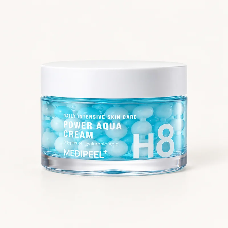 MEDIPEEL Power Aqua Cream — лифтинг-крем для лица с пептидными капсулами, 50 мл